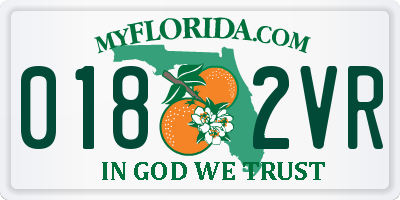 FL license plate 0182VR