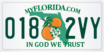 FL license plate 0182VY