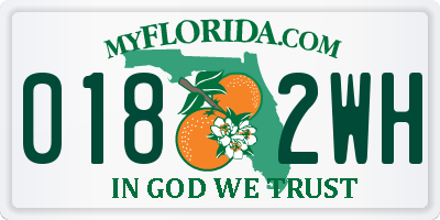 FL license plate 0182WH