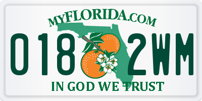 FL license plate 0182WM