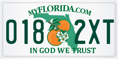 FL license plate 0182XT