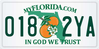 FL license plate 0182YA
