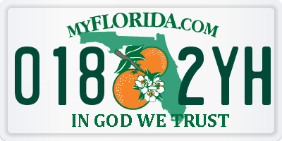 FL license plate 0182YH