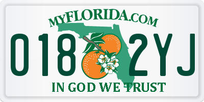 FL license plate 0182YJ