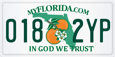 FL license plate 0182YP