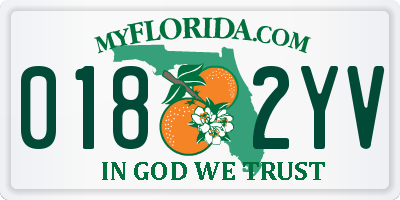 FL license plate 0182YV