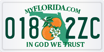 FL license plate 0182ZC