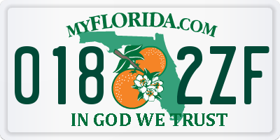FL license plate 0182ZF