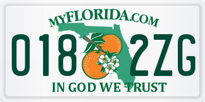 FL license plate 0182ZG