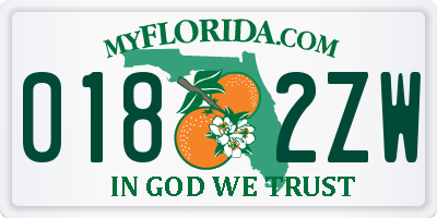 FL license plate 0182ZW