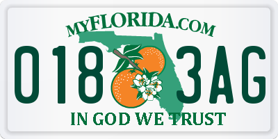 FL license plate 0183AG
