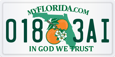 FL license plate 0183AI