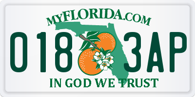 FL license plate 0183AP
