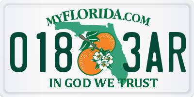 FL license plate 0183AR