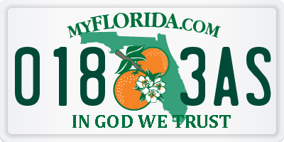 FL license plate 0183AS