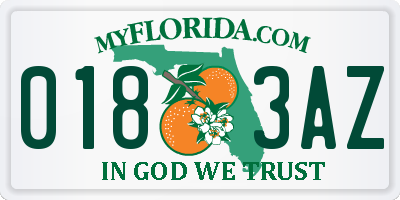 FL license plate 0183AZ