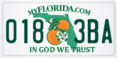 FL license plate 0183BA