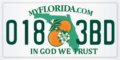 FL license plate 0183BD