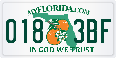 FL license plate 0183BF