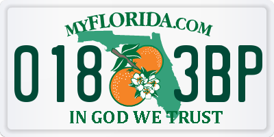 FL license plate 0183BP