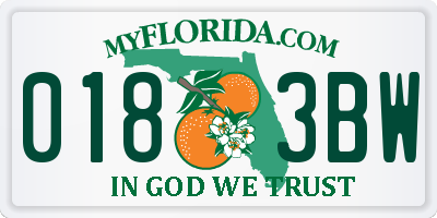 FL license plate 0183BW