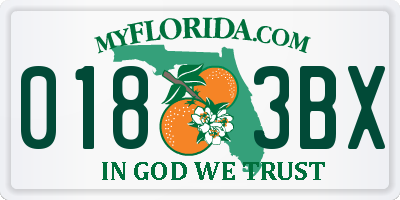 FL license plate 0183BX