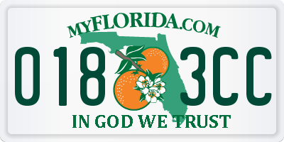 FL license plate 0183CC