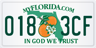 FL license plate 0183CF