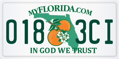 FL license plate 0183CI