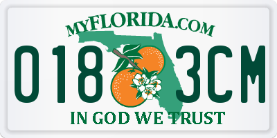 FL license plate 0183CM