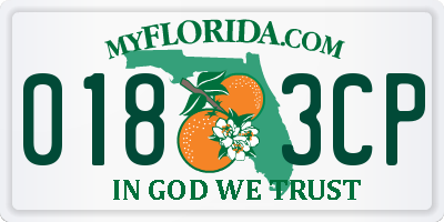 FL license plate 0183CP