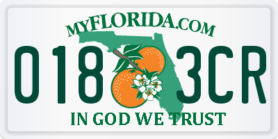 FL license plate 0183CR