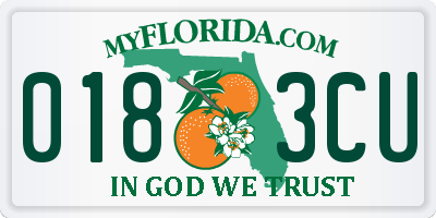 FL license plate 0183CU
