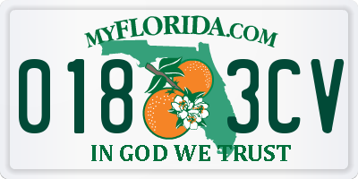 FL license plate 0183CV