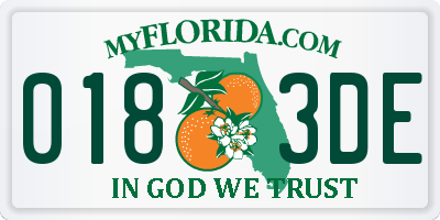 FL license plate 0183DE