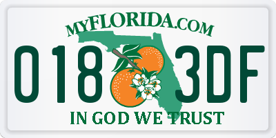 FL license plate 0183DF