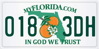 FL license plate 0183DH