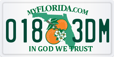 FL license plate 0183DM
