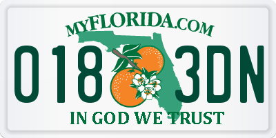 FL license plate 0183DN