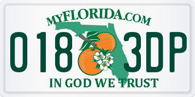 FL license plate 0183DP