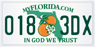 FL license plate 0183DX