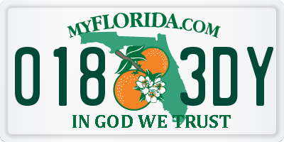 FL license plate 0183DY