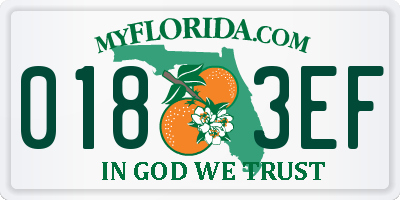 FL license plate 0183EF