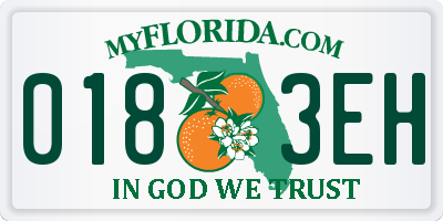 FL license plate 0183EH
