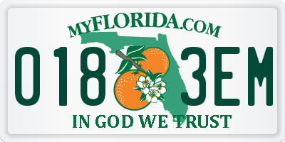 FL license plate 0183EM