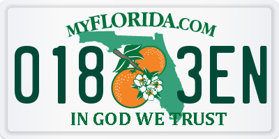 FL license plate 0183EN