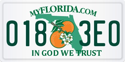 FL license plate 0183EO