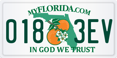 FL license plate 0183EV