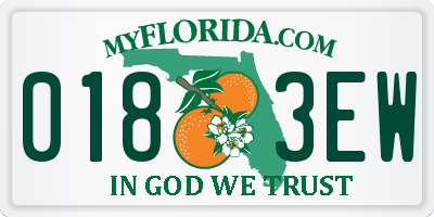 FL license plate 0183EW