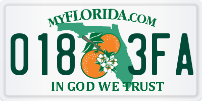 FL license plate 0183FA